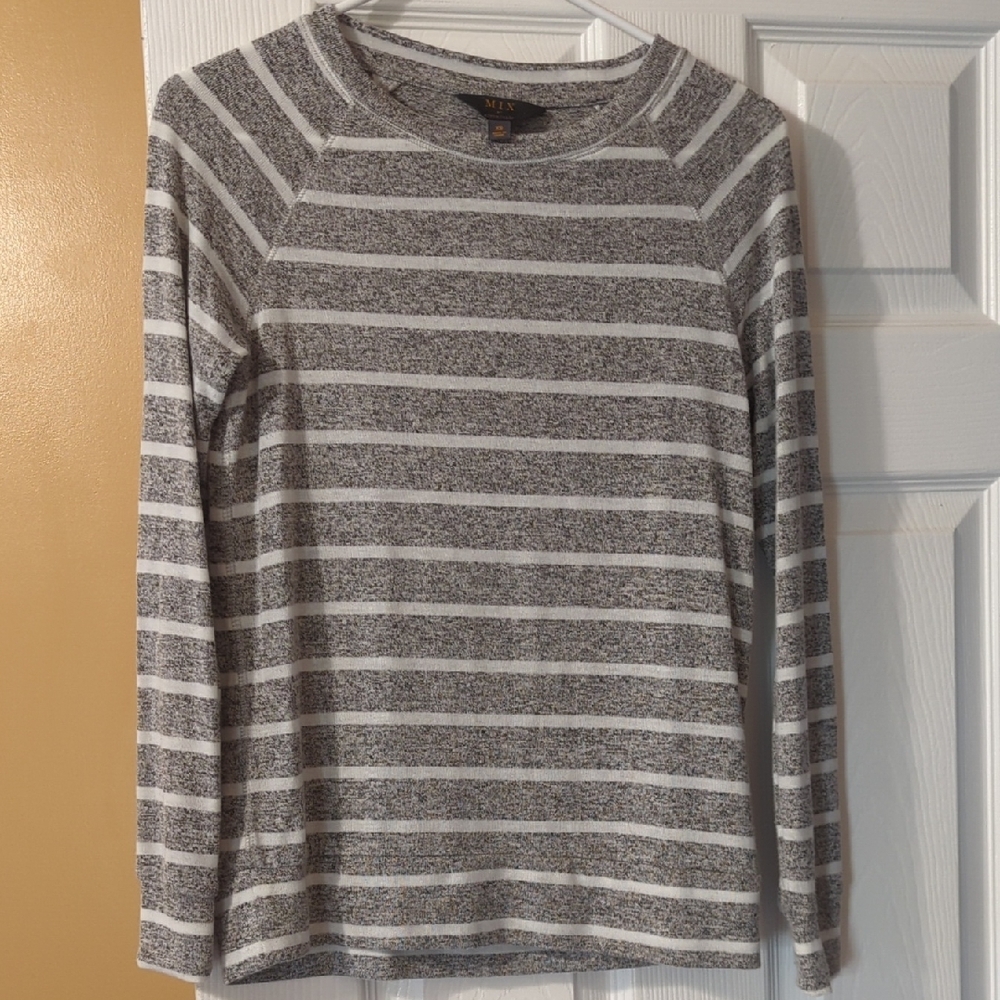 Gray Striped Sweater
